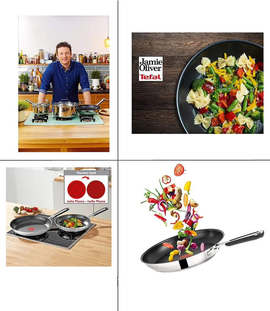 Tefal J90929 Jamie Oliver Pfannenset Induktion 4 TLG, Set Angebot, Pfanne 28 Cm + Pfanne 24 Cm, Edelstahl – Bild 5