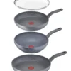 Tefal G13411 Cook Healthy Pfannenset Induktion 6 Tlg, Hohe Wokpfanne Mit Deckel 28cm, Pfanne 30 Cm + 24cm, Alle Herdarten, Spülmaschinenfest, Antihaft-beschichtet, Wok & Bratpfanne Set