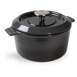 Woll IRON, Topf Mit Deckel, Ø 16 Cm, 8 Cm Hoch, 1.3 Liter, Inkl. Silikongriffe, Carbon Grey