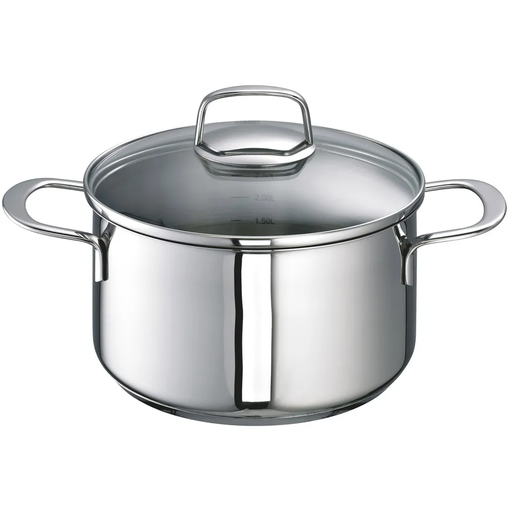 Schulte-Ufer Set 1071 Avanti Set, 9tlg. Edelstahl Topfset, Induktionstauglich, Inklusive 3 Glasdeckel & 2 Bratpfannen, Innenskalierung, Schüttrand – Bild 5