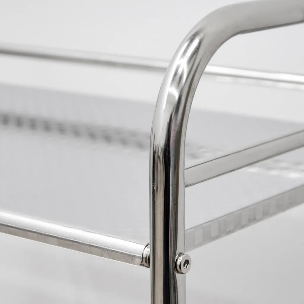 Edelstahl Küchenwagen 3 Etagen 60x35x77 Cm Servierwagen Teewagen Bad-Rollwagen – Bild 7