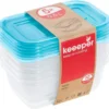 Keeeper Frischhaltedose "fredo Fresh" 0,5 Liter Eckig Blau Transparent 5 Stück