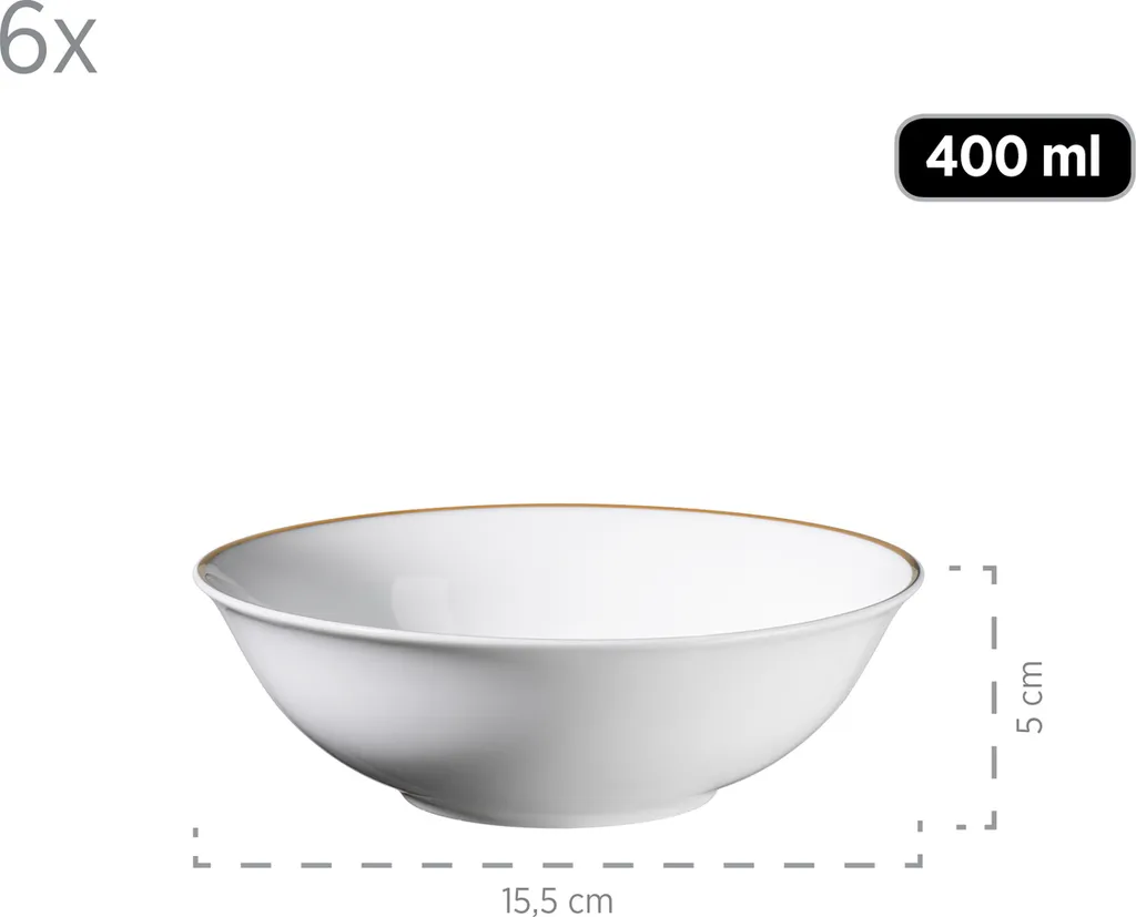 Mäser 931735 Kombiservice Professional Dining Für 6 Personen, Porzellan, Weiß (1 Set, 24-teilig) – Bild 6