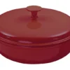 ø30cm KING® Eisengusstopf / Eisengrussbräter / Farbe: Dunkel-Rot / Ca. 9cm Hoch