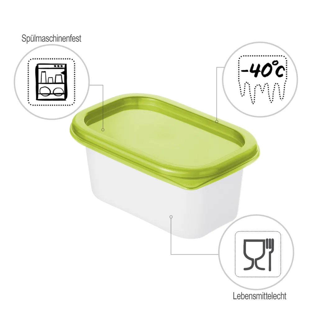 ROTHO Set Gefrierdosen 4 X 0.2 L DOMINO, Farbe:Limettengrün – Bild 4