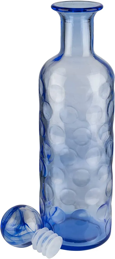 APS Glaskaraffe -ICEBLUE- /// Ø 8 Cm, H: 30 Cm, 0,8 Liter /// Glas, Blau, Silikon /// 10723 – Bild 2