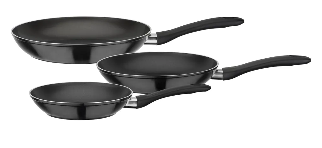 GSW Pfannen-Set Nova 3-tlg. Schwarz, Aluminium, Kunststoff, Bratpfanne ø Ca. 20 X H 4,2cm / ø Ca. 24 X H 4,4cm / ø Ca. 28 X H 4,8cm – Bild 6