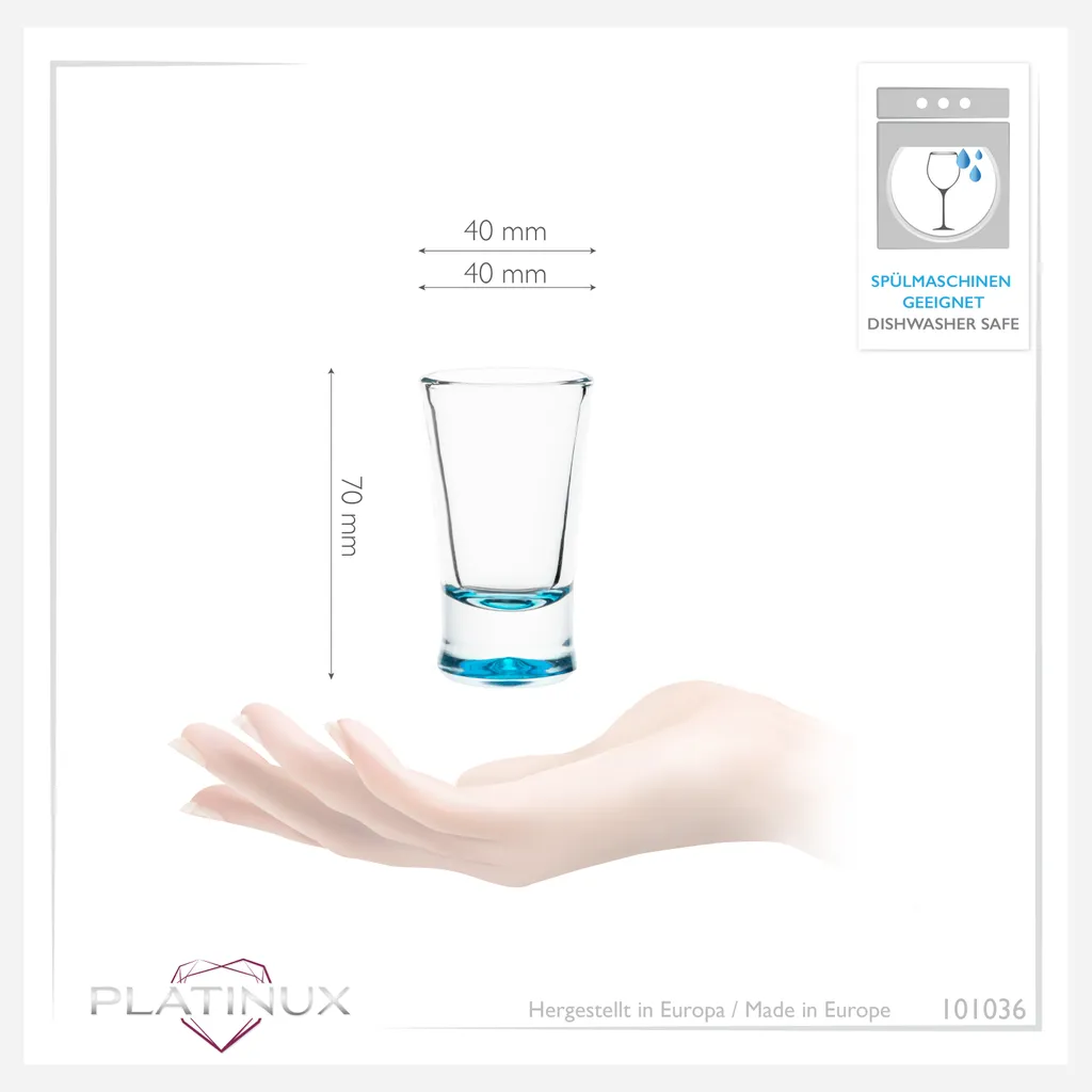 Shotgläser Set 6 Teilig Bunt Schnapsgläser 2,5cl Tequilagläser Wodkagläser Pinnchen – Bild 2