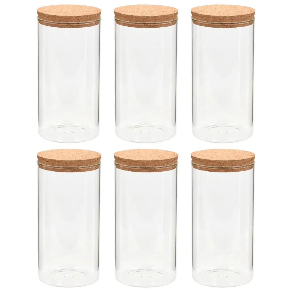 VidaXL Vorratsgläser Mit Korkdeckel 6 Stk. 1400 Ml