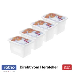 ROTHO Set Gefrierdose 4 X 1 L DOMINO, Farbe:Limettengrün