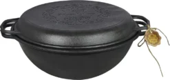 Maysternya™ Guss-Eisen Dutch Oven - 8 Liter - Outdoor-Kochen - BBQ-Bratpfanne Aus Gusseisen - Schwarz