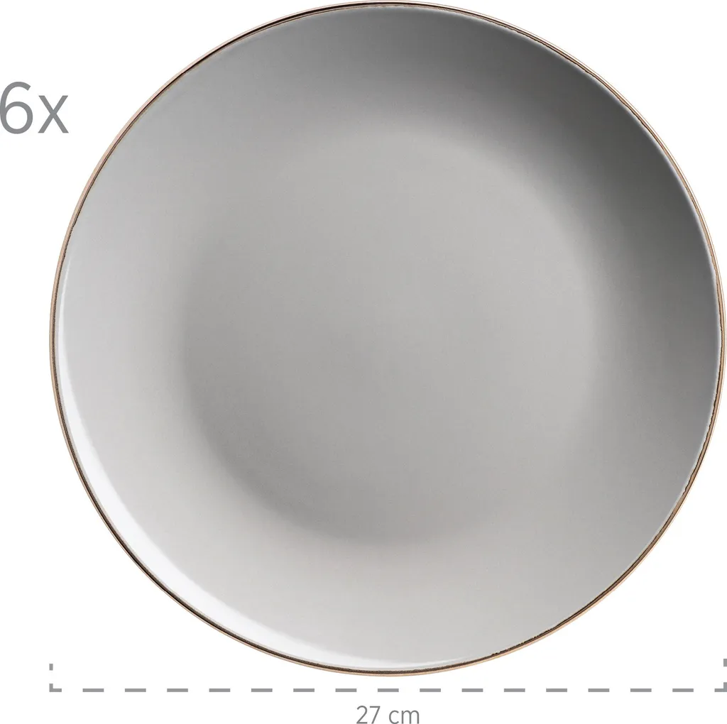 Mäser 931628 Kombiservice Metallic RIM Für 6 Personen, Steinzeug, Grau (1 Set, 24-teilig) – Bild 7