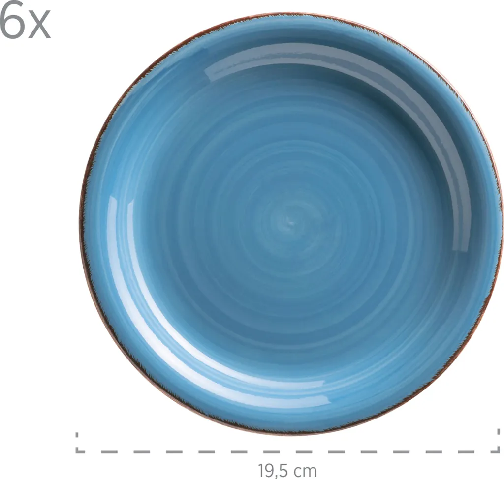Mäser 931601 Frühstücksset Lumaca Für 6 Personen, Steingut, Dunkelblau (1 Set, 18-teilig) – Bild 4