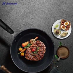 AMERCOOK Rockstone Bratpfanne 20 Cm - Universal-Pfanne Mit Aluminiumkern Bratpfanne - Für Alle Herdarten Zum Braten, Kochen Und Schmoren Induktionsgeeignet Bratpfanne Antihaft-beschichtet