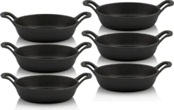 BBQ-Toro Gusseisen Servierpfännchen (6 Stück) Ø 20 Cm - Rund | Schwarz