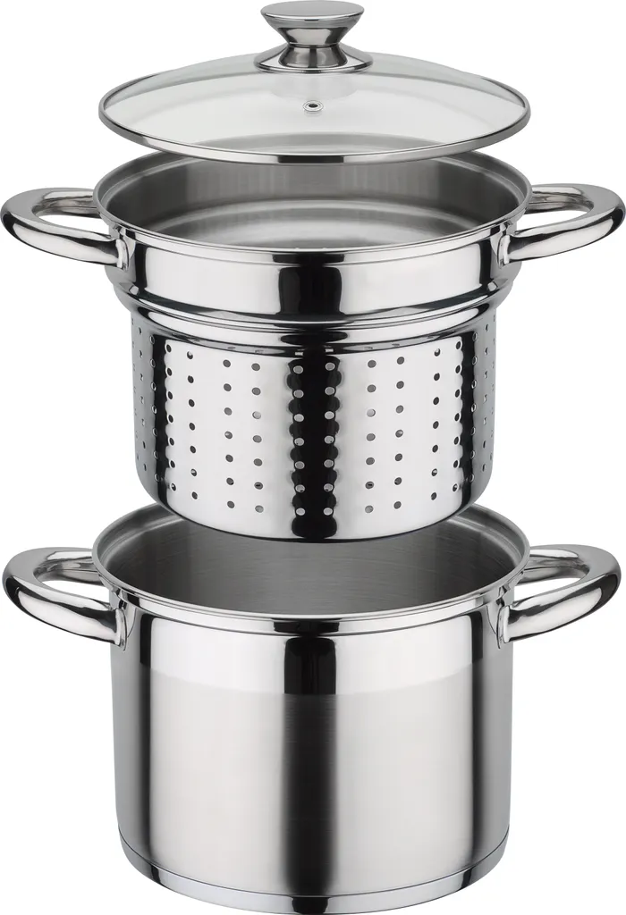 GSW Pasta-Topf Treviso 22 Cm Mit Glasdeckel, 975360, Edelstahl Rostfrei 18/8, Ca. 6,5 L – Bild 2