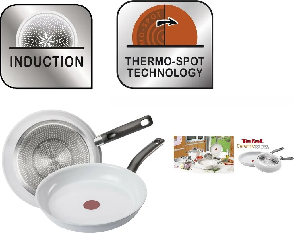 Tefal C90802 CERAMIC CONTROL WHITE Bratpfanne Induktion °20cm Crispy Results – Bild 3