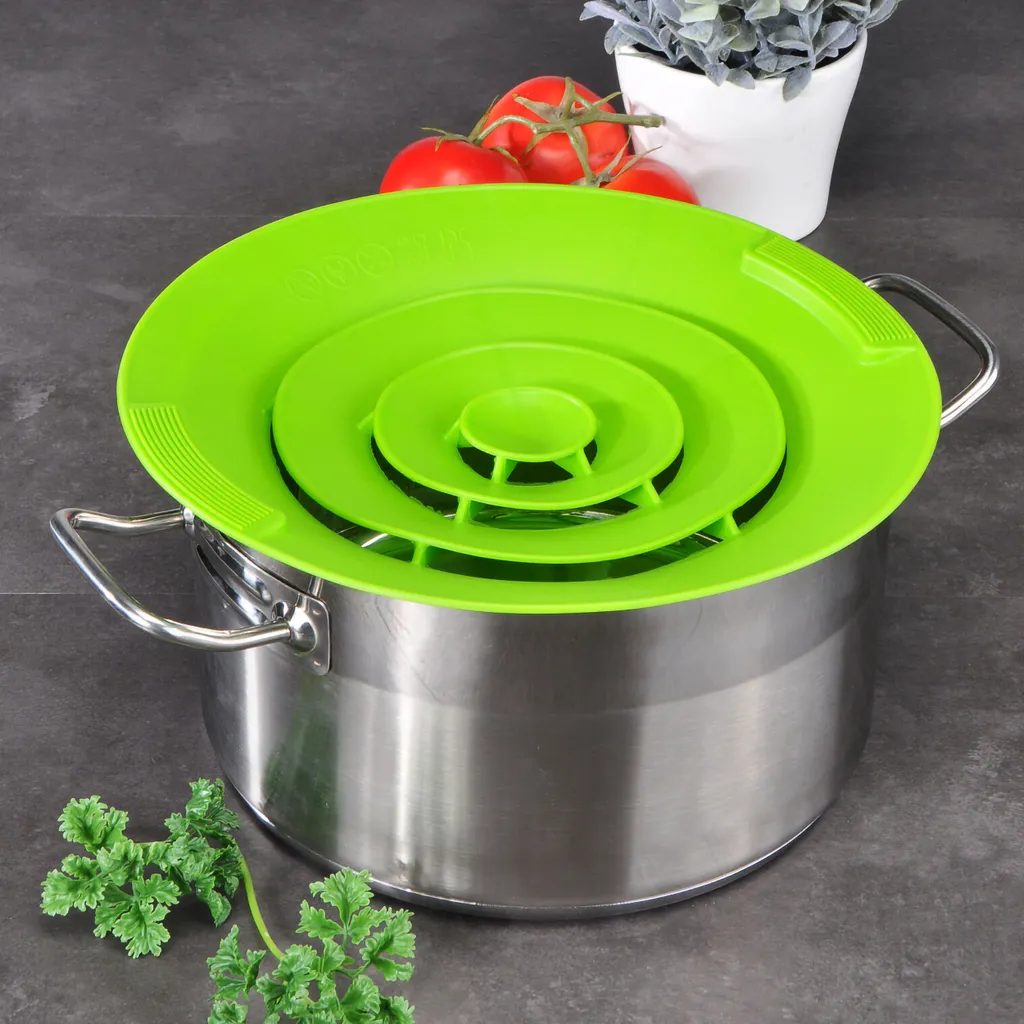 2x Oramics Überkochschutz Aus Silikon Für Töpfe Zwischen Ø 15-25 Cm – Topfdeckel Spritzschutz Überlaufschutz Verhindert überkochen Und Spritzen Von Flüssigkeiten Und Schütz Ihren Herd – Bild 7