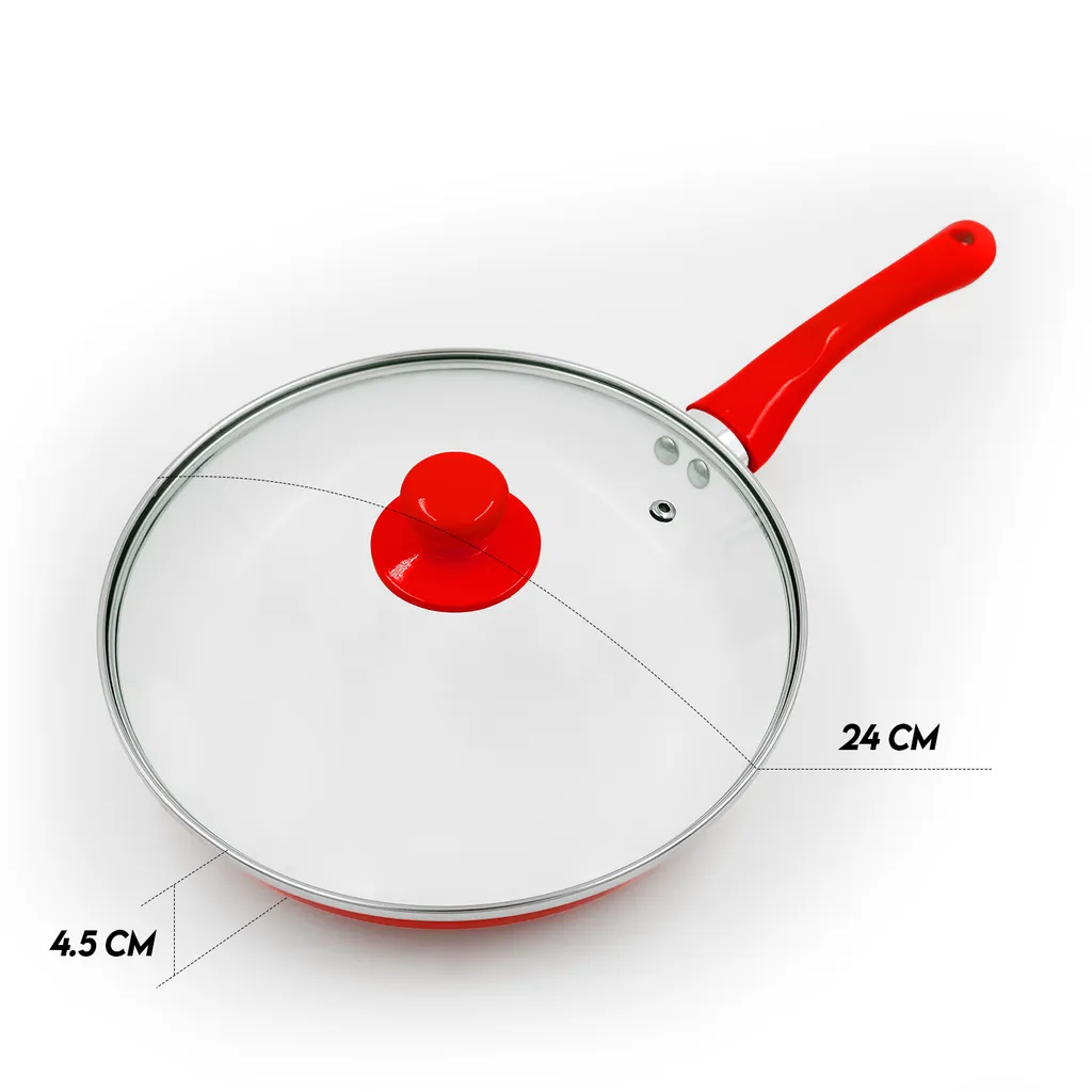 Pfannenset Keramik 5-tlg Bratpfannen Rot Neu – Bild 6