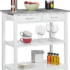 Relaxdays Küchenwagen Weiß