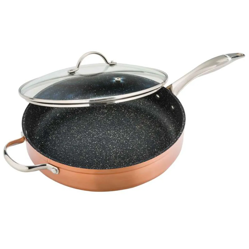 Excellence Sauteuse Ø28 Cm By Kitchen Pro - Schmorpfanne 28cm Mit Deckel, Pfanne, Aus Kupfer Und Rostfreiem Edelstahl, Induktion – Bild 3