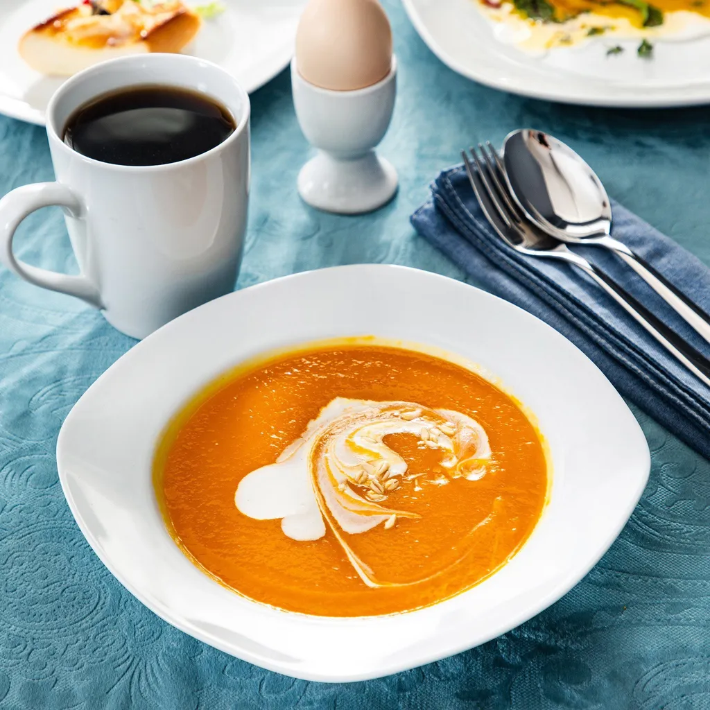 MALACASA, Serie Elisa, 40 Teilig Set Porzellan Tafelservice Kombiservice Geschirrset Mit Dessertteller, Speiseteller, Müslischalen, Eierbecher, Becher Für 8 Personen – Bild 4