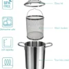 Navaris Spargeltopf Kochtopf Nudeltopf 3,9l - Topf Zum Kochen Von Spargel Oder Spaghetti - Aus Edelstahl Mit Siebeinsatz - BPA-frei Spülmaschinenfest