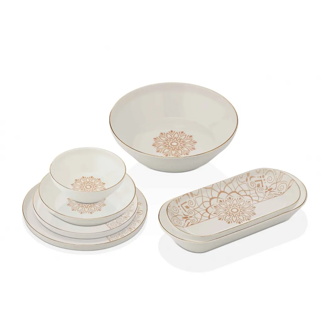 Tac Laterna Vicenza 53-teiliges Porzellangeschirr Goldrand – Bild 3