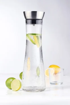 Wasserkaraffe Glaskaraffe Karaffe Wasserkrug Krug Glas Mit Sieb 1 Liter