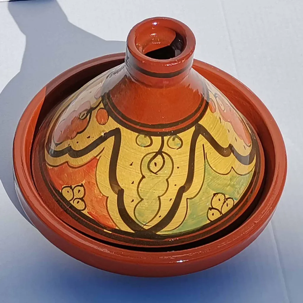 Marokkanische Tajine Doukala 34 Cm Glasiert | Kochen Für 4-6 Personen | Handbemalte Tagine Aus Marokko – Bild 2