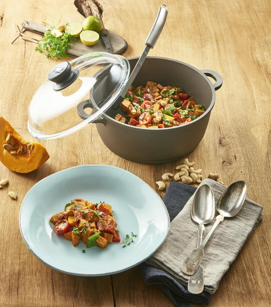 Berndes Bonanza Induction Kochtopf Mit Glasdeckel, Topf Mit Deckel, Antihaftversiegelung, Aluminiumguss, Grau, Ø 24 Cm, 071246 – Bild 2