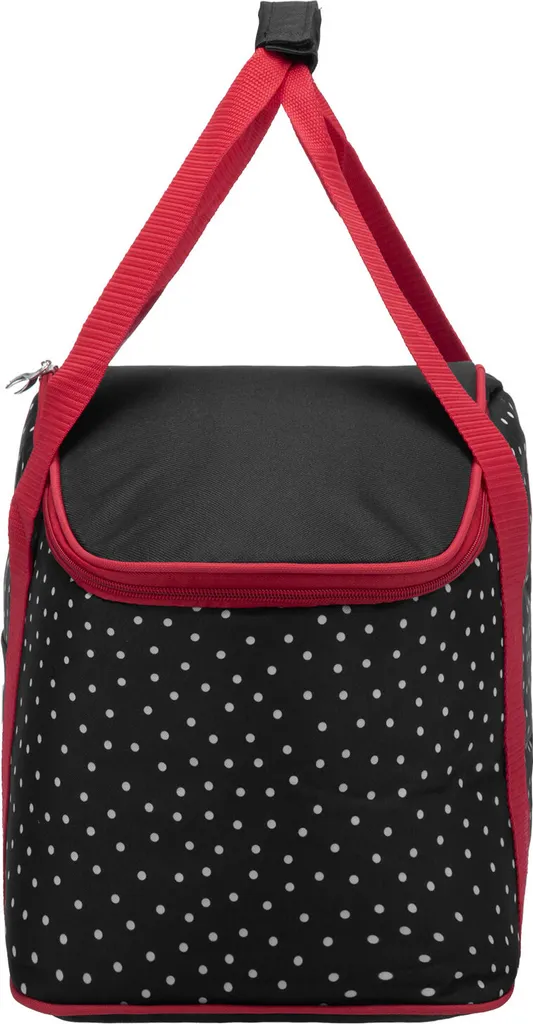 Anndora Kühltasche 20 L - Schwarz Weiß Gepunktet Isoliertasche Einkaufstasche - Snövit - Schwarz-Rot – Bild 4