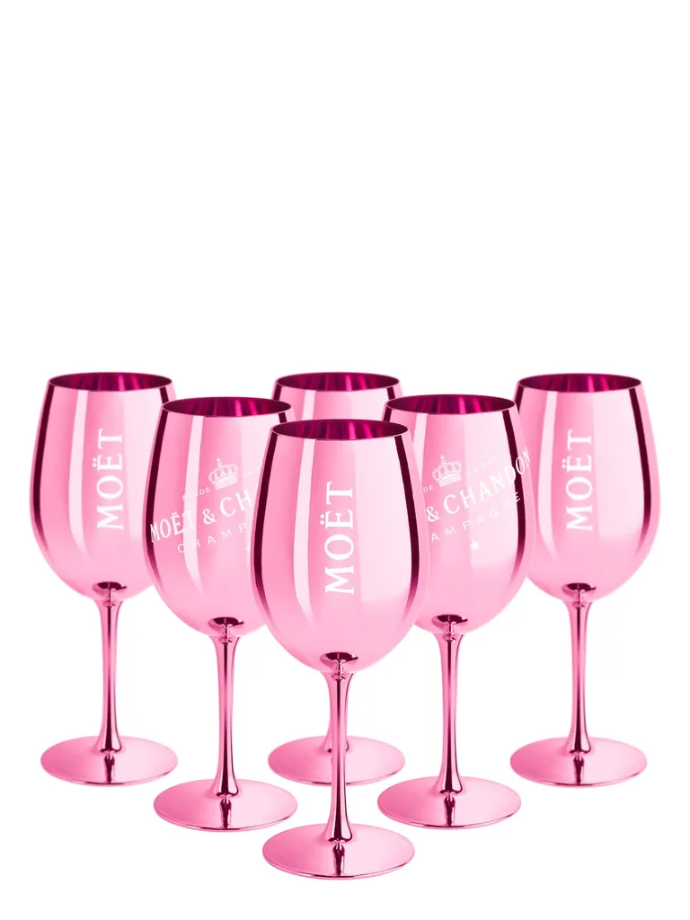 Moët & Chandon Rosé Champagnergläser In Glänzendem Rosa Inkl. Untersetzer – Bild 4