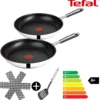 Tefal J90929 Jamie Oliver Pfannenset Induktion 4 TLG, Set Angebot, Pfanne 28 Cm + Pfanne 24 Cm, Edelstahl
