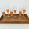 6er Set Kunststoff Champagner-Gläser Kristalleffekt 200ml / Ø6x22,5cm