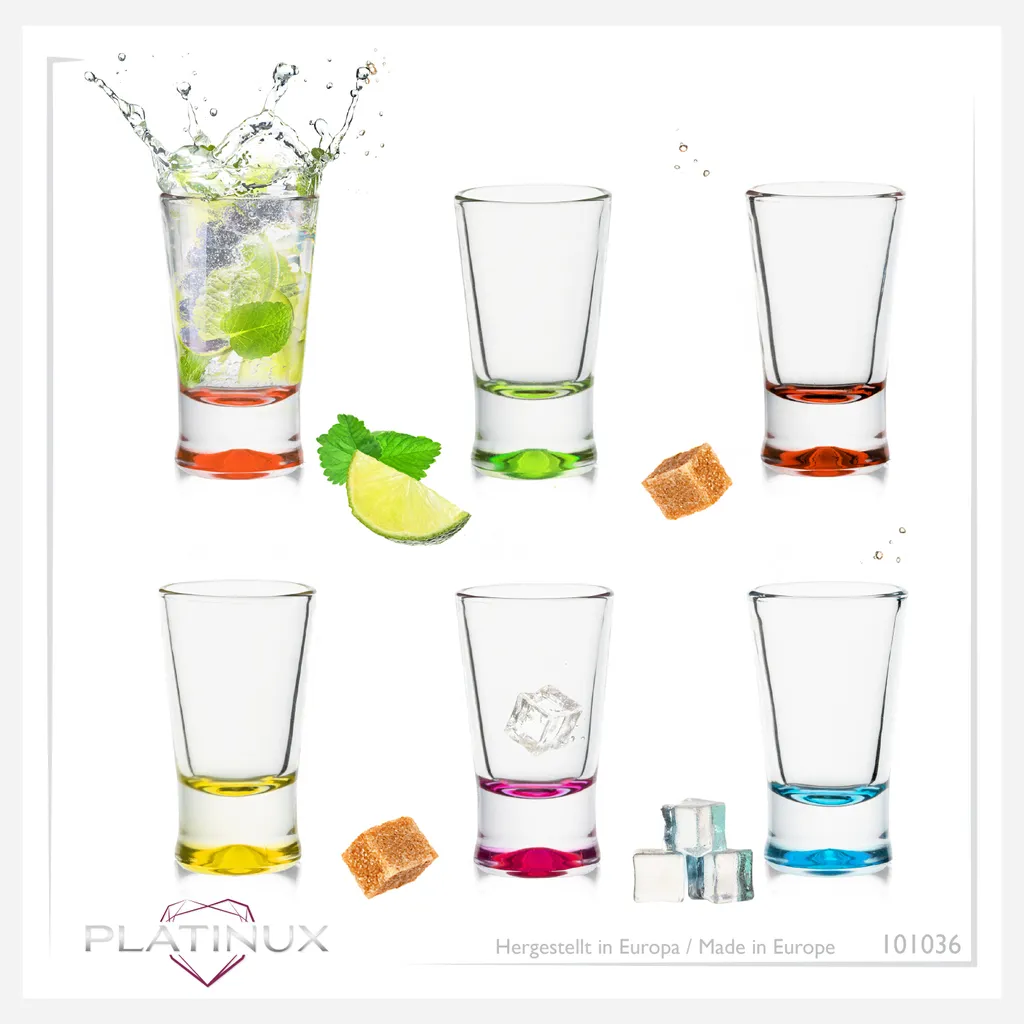 Shotgläser Set 6 Teilig Bunt Schnapsgläser 2,5cl Tequilagläser Wodkagläser Pinnchen – Bild 7