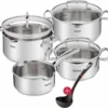Tefal G719S734 DUETTO 8-tlg.Set 3x Kochtopf/Glasdeckel + Stieltopf + Suppenkelle