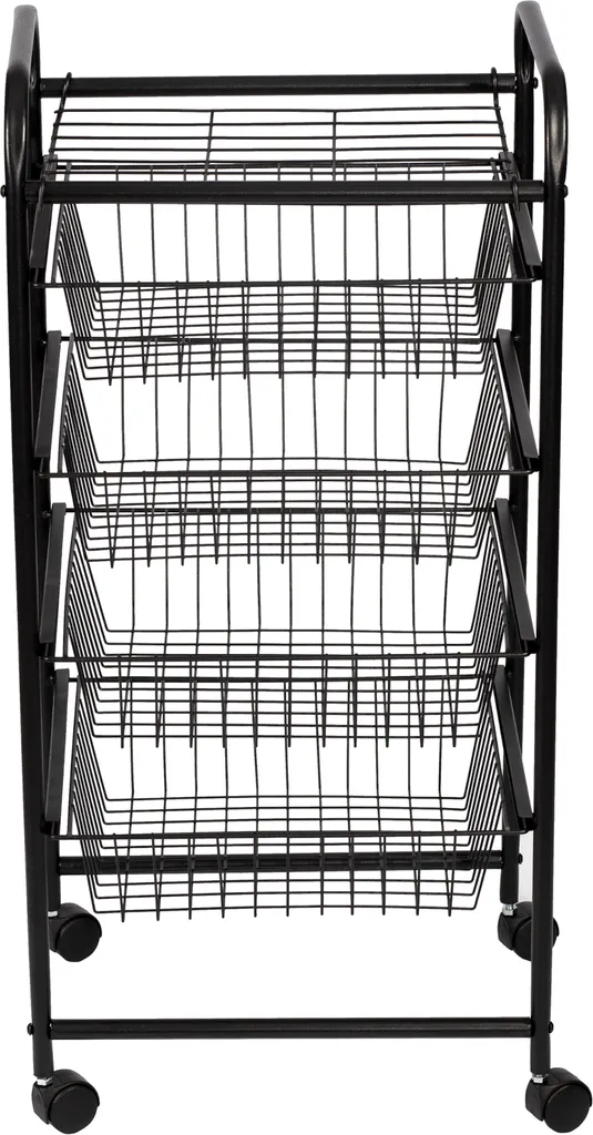 Küchenwagen ’Rudbjerg’ Mit 4 Gitterkörben Metall Schwarz – Bild 4