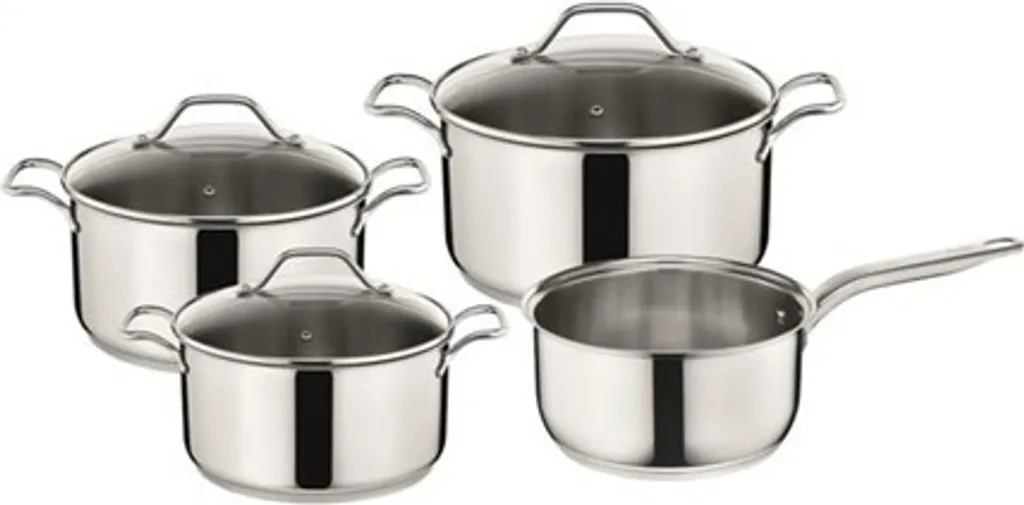 Tefal Intuition Topfset 7-teilig - Kochtöpfe 16 (1,3 L) + 20 (2,9 L) + 24 (4,9 L) Cm Mit Glasdecke, A702A8