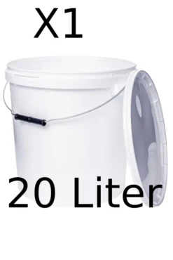 Eimer Mit Deckel Und Henkel Weiß Lebensmittelecht, Stabil, Luftdicht - Plastikeimer Mit Griff Bügel Lebensmitteleimer, Anzahl:1, Farbe:Weiß, Größe:20L