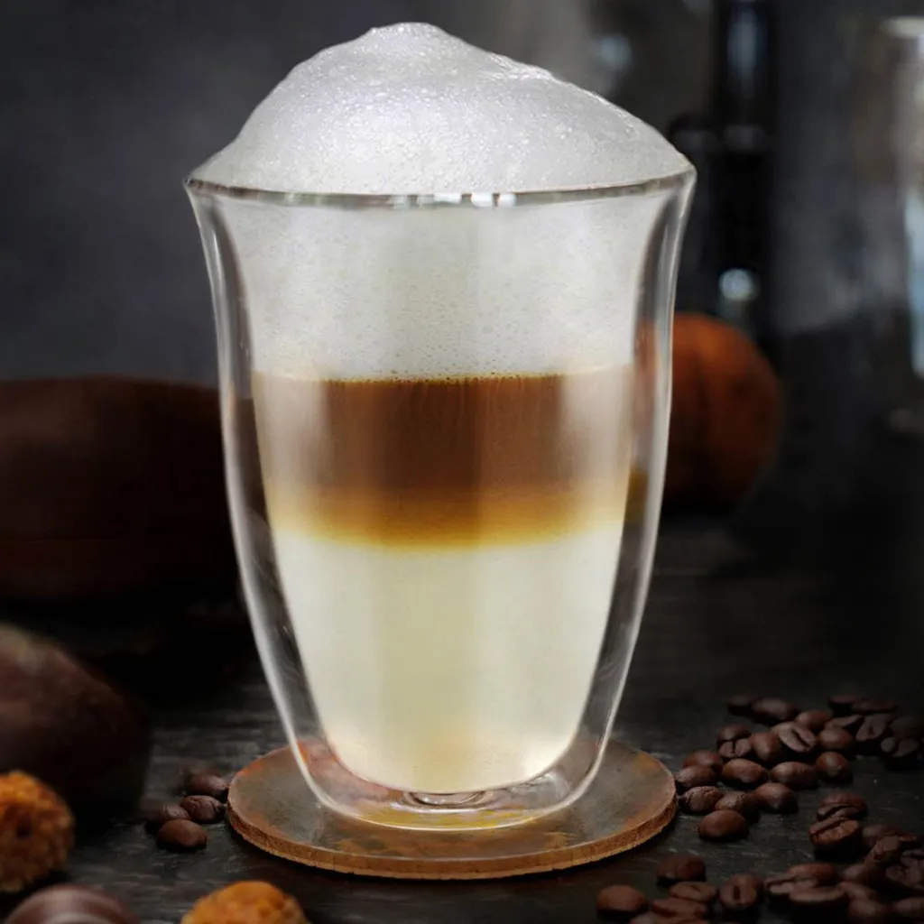 Creano Doppelwandige Gläser 250ml „DG-V“, 4er Set, Thermoglas Doppelwandig Aus Borosilikatglas, Kaffeegläser, Teegläser, Latte Gläser, Doppelwandgläser – Bild 7