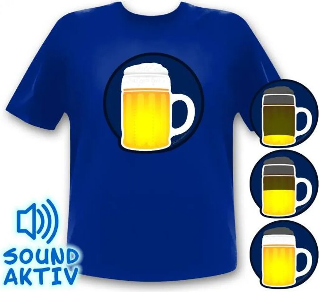 Bierglas LED Party T-Shirt Für Oktoberfest Wasn Party Bier Shirt Größe - XL – Bild 3