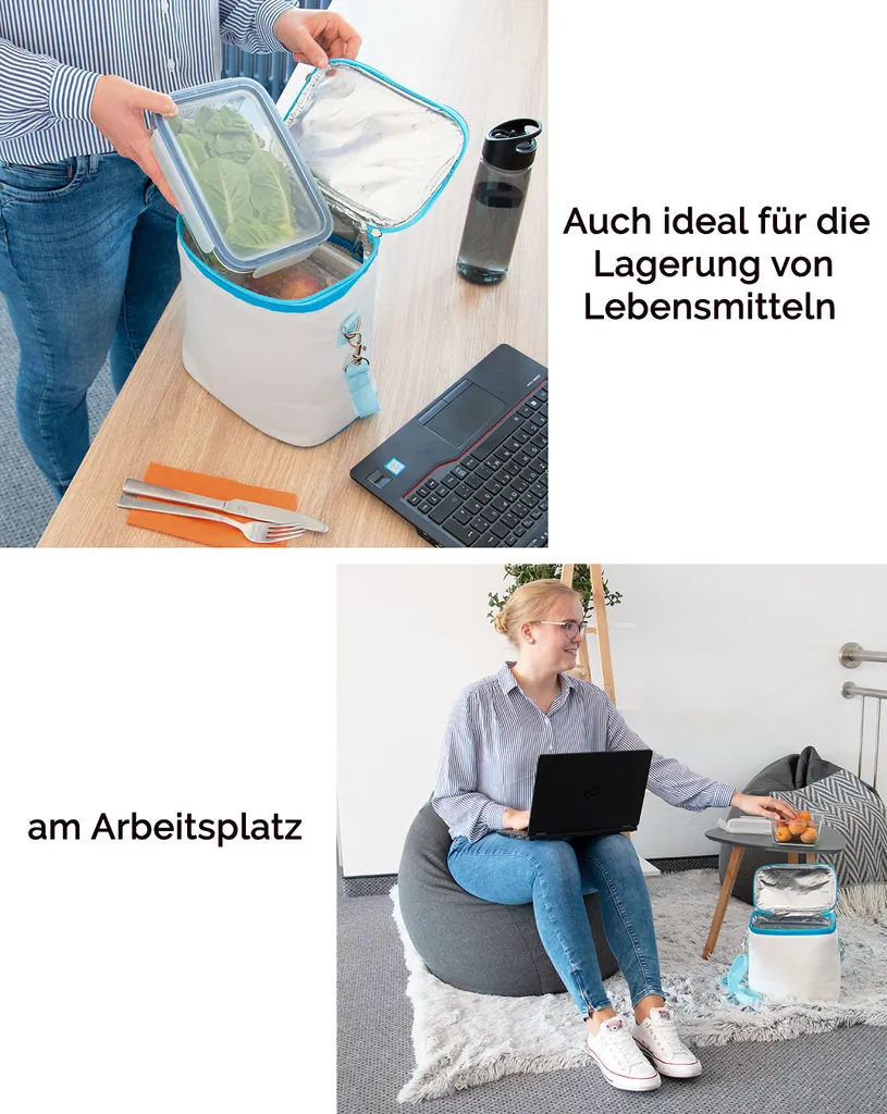 Kühltasche 9L, 23x16x24 Cm, Natur – Bild 4