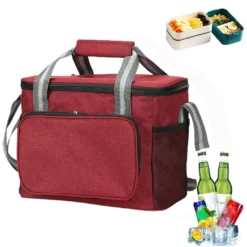15L Kühltasche Faltbar,Picknicktasche Kühltasche,Rot, Lunch Tasche,Kühltasche Eistasche,Mini Faltbar,Minikühltaschen,Thermotasche Faltbar Klein,Isoliertasche Lunch,Kühlbox Für Picknick