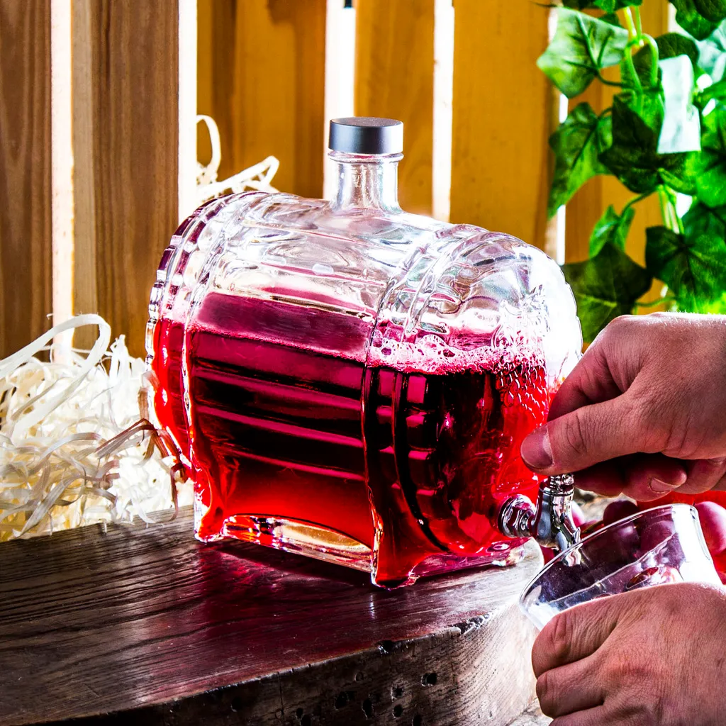 GETRÄNKESPENDER Mit Zapfhahn Für Likör Wein Fass Wasserspender Saftspender 1,5 L – Bild 3