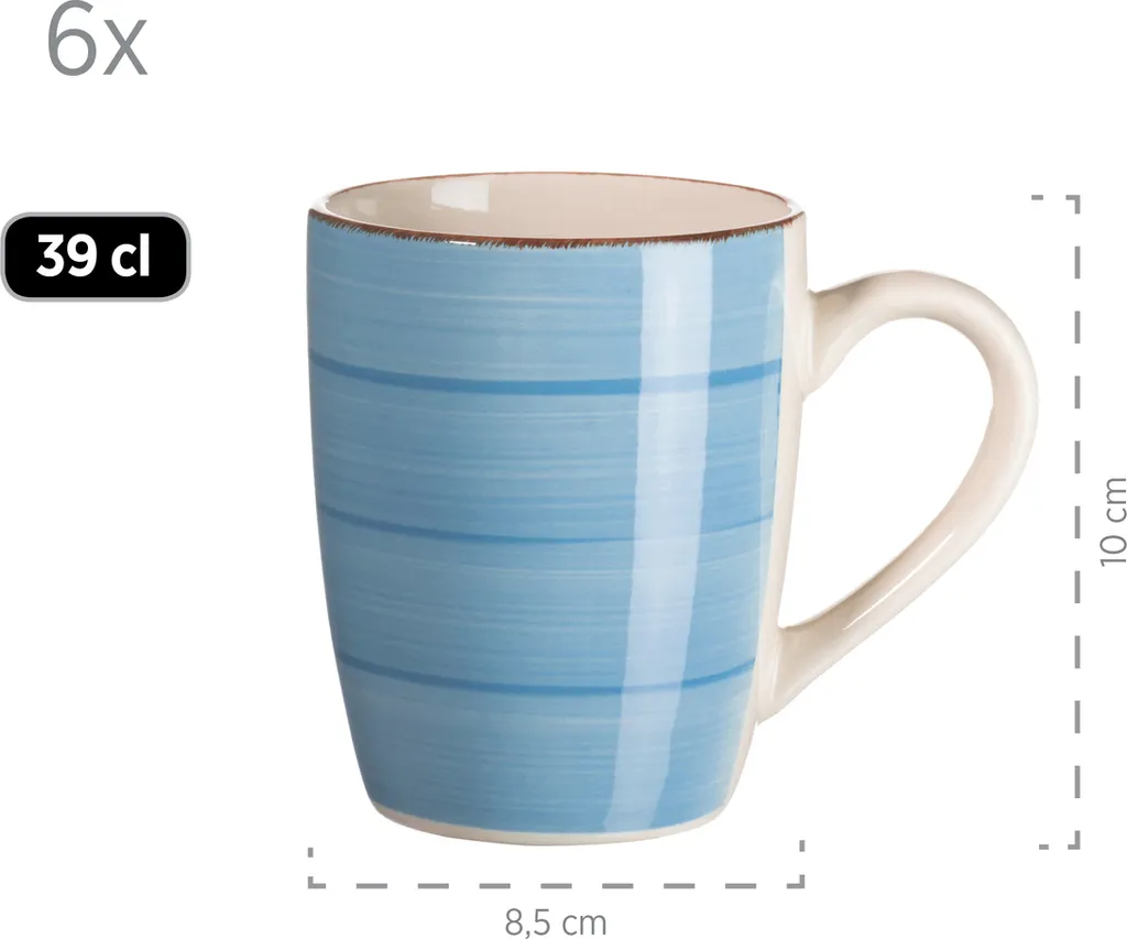 Mäser 931601 Frühstücksset Lumaca Für 6 Personen, Steingut, Dunkelblau (1 Set, 18-teilig) – Bild 2