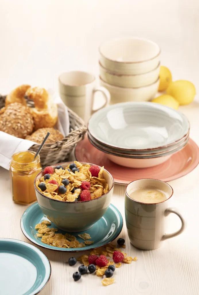 Mäser 931601 Frühstücksset Lumaca Für 6 Personen, Steingut, Dunkelblau (1 Set, 18-teilig) – Bild 6