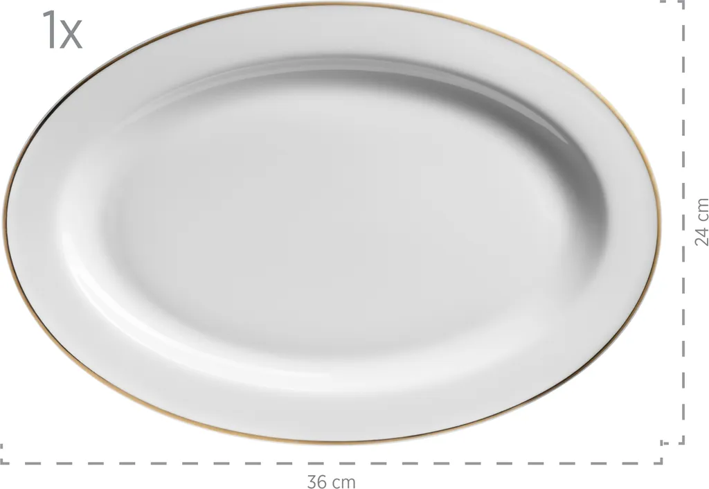 Mäser 931735 Kombiservice Professional Dining Für 6 Personen, Porzellan, Weiß (1 Set, 24-teilig) – Bild 3