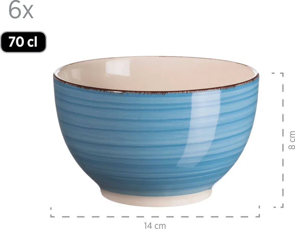 Mäser 931601 Frühstücksset Lumaca Für 6 Personen, Steingut, Dunkelblau (1 Set, 18-teilig) – Bild 3