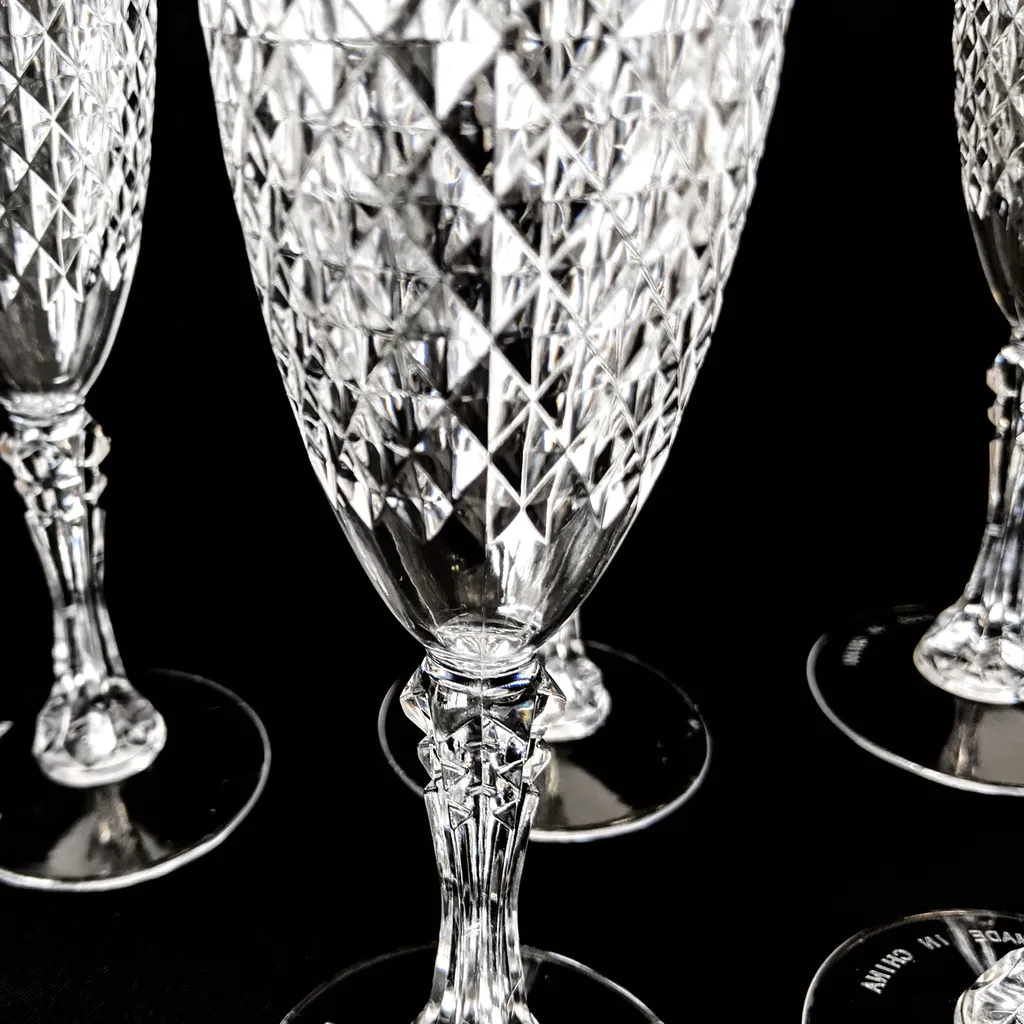 6er Set Kunststoff Champagner-Gläser Kristalleffekt 200ml / Ø6x22,5cm – Bild 5